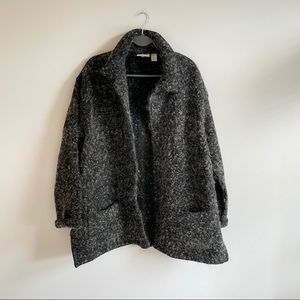 Vintage Oversized Wool Blend Textured Sweater Coat